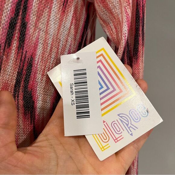 LuLaRoe Colorful Chevron Patterned Sarah open duster size extra small - Picture 8 of 13